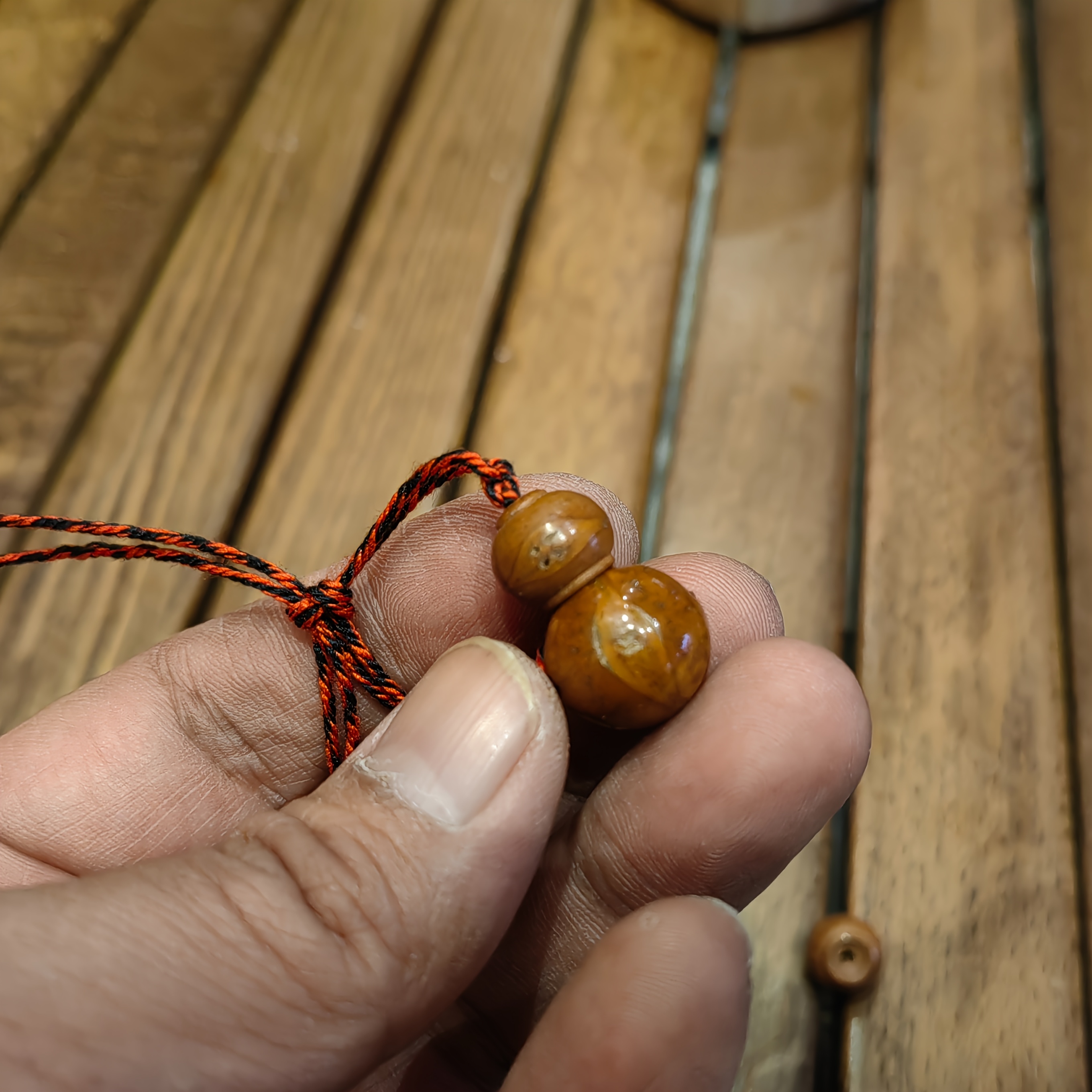 Natural Dark Brown Phoenix Eye Bodhi Beads, 3pcs Set